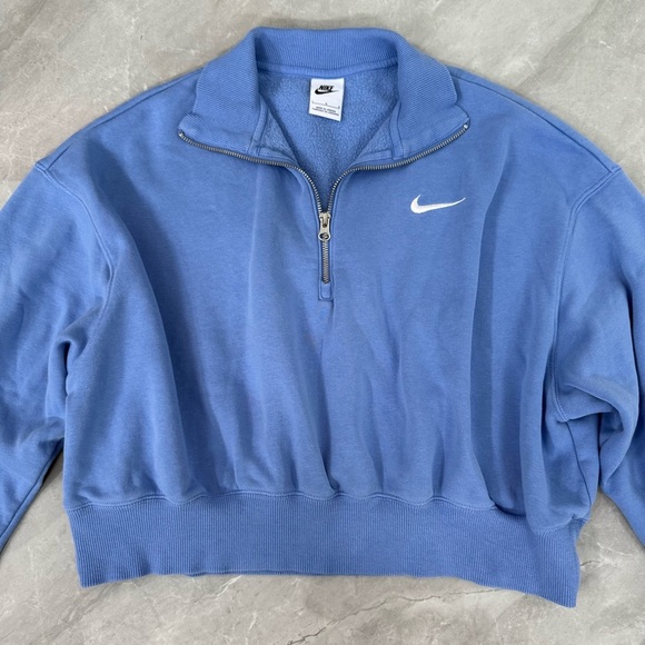 Women’s Nike Phoenix Fleece Half Zip Cropped Pullover Sweatshirt Large - Picture 3 of 16